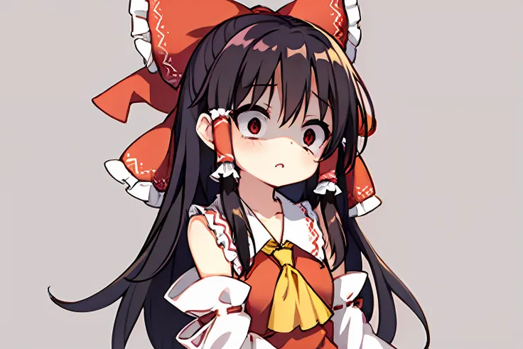 ((hakurei reimu))、petite、((1girl in))、simple background