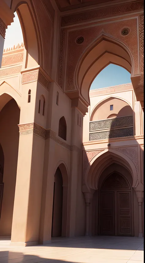 Moroccan architecture hyper realistic super detailed Dynamic shot