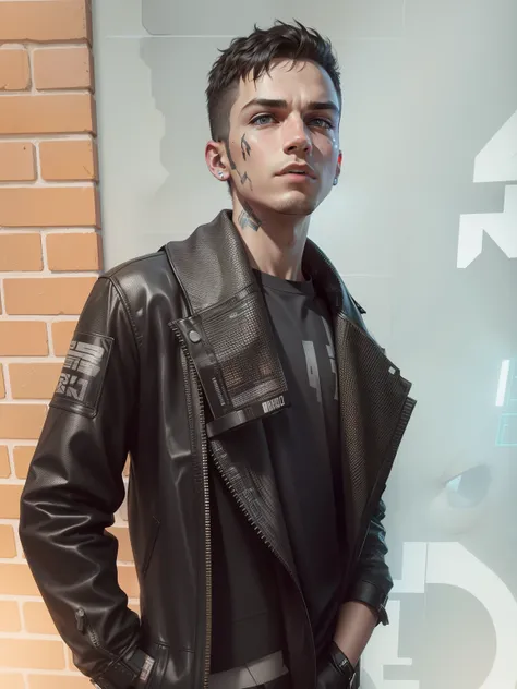 Change this background cyberpunk, realistic face,8k, ultra graphics, a boy