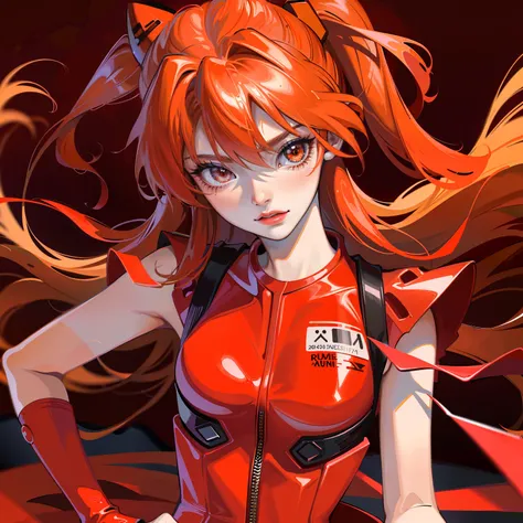 tmasterpiece，HighestQuali，k hd，a woman in a suit of red，With a bat in hand, full body zenkai! asuka suit, asuka suit under clothes!, asuka, asuka langley, asuka langley sohryu, asuka langley souryuu, Asuka Langley Soryu, beautiful asuka from evangelion, as...