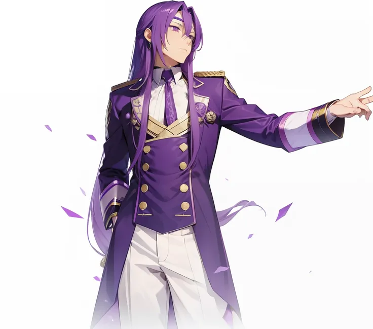 Gakupo kamui, long purple hair, purple eyes, purple clothes, lord clothes, duke, vocaloid, man