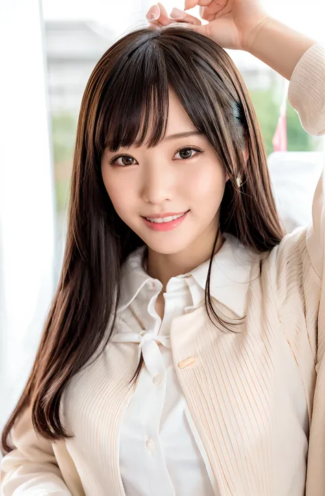 Long haired woman in white Y-shirt and black jacket, a japanese girl, Young adorable Japan face, girl cute-fine-face, Beautiful young Japan woman, sakimichan,, beautiful japanese female,, Popular makeup in Japan, Adorable Japan human face, Popular natural ...