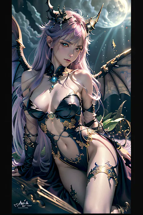 ((best quality)), ((masterpiece)), (detailed), alluring succubus, ethereal beauty, perched on a cloud, (fantasy illustration:1.3), enchanting gaze, captivating pose, delicate wings, otherworldly charm, mystical sky, (Luis Royo:1.2), (Yoshitaka Amano:1.1), ...