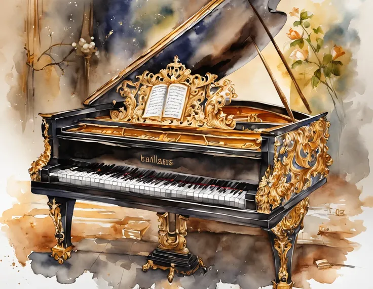 (absurdres, highres, ultra detailed), an ornate Piano created by god himself, heavenly, roses, pearls, gold, diamonds, Ultra photo realism, super-fine, 8K,Premium wallpapers，Highest image quality，3D,C4D,Master masterpieces，octane rendering