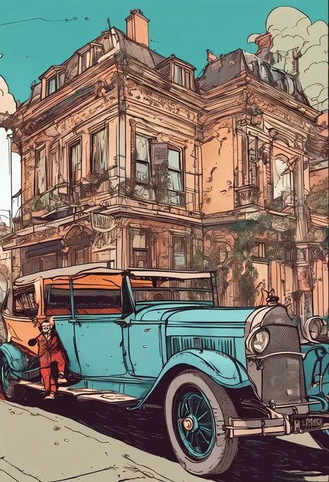 a detailed comic style in victorian France