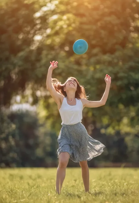 girl
Frisbee
Sunny afternoon
park
grassland
Happy expression
Relaxed and pleasant movements