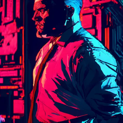 fotografia colorida de um homem de camisa e gravata, martin ansin, retrato da obra, arte digital detalhada em 4k, hq 4k papel de...