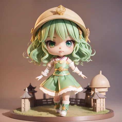 (((Chibi 3D))) (Best Quality), (masutepiece) Chibi Anime Deformed Style,Beige curly hair,bluish green eyes, Iliwa Piero Costume, fancy dress, Luxurious 5-piece full set, Top and bottom clothes, gloves, hat, Mask, wig, unisex, Clown Cosplay, Fancy Dress Set...