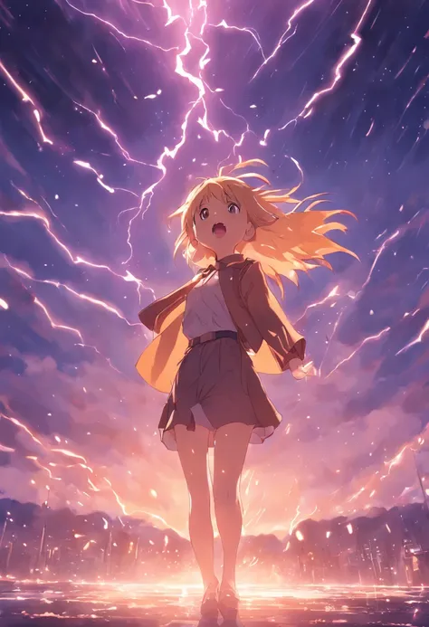 tmasterpiece，best qualtiy，cinematic Film still from，
Pikachu，lightning，Held in the arms of a girl，
Floating in the sky，closeup cleavage，brightened，cheerfulness，
Warm and soft lighting，evening glow，（spark of light：0.7）