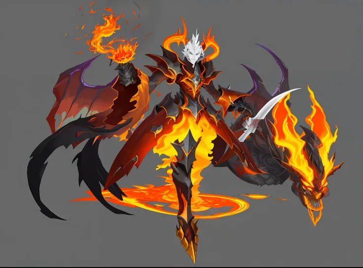 Close-up of fire-breathing monster with flames, fire golem creature, concept art of omegamon, fire demon, Balrog concept art, Cerberus, style of duelyst, flame conjuring armored, Official concept art, Demanding design, theelementoffire, demon soul concept ...