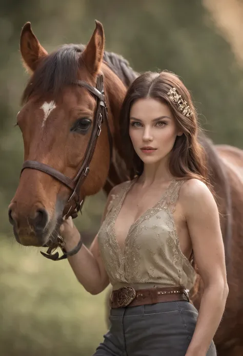 Centauros femininos, Cavalo da mulher, Centauro, An incredible image of a centaur woman with stunning beauty and powerful strength, in a magical and stunning landscape.