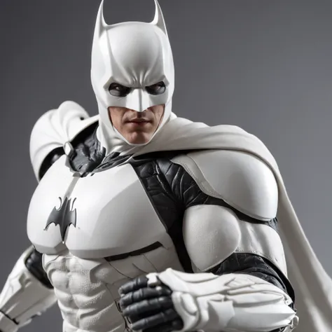 spectacular, Master parts, :The realistic White Batman focuses on the advanced cybernetic suit Orba Prima, high high quality ::n_Style drawing, Low-quality defects,