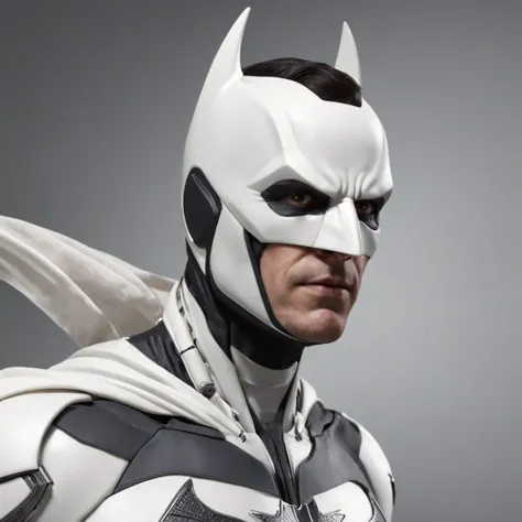 spectacular, Master parts, :The realistic White Batman focuses on the advanced cybernetic suit Orba Prima, high high quality ::n_Style drawing, Low-quality defects,