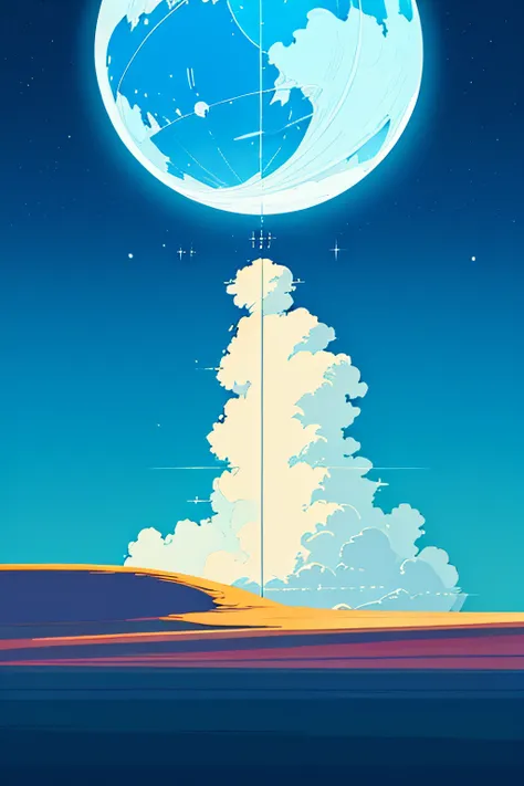 cola exists, planetarium, sky, fantasy, {{{giant Jupiter}}}, blue, {{{huge Jupiter}}},{{{masterpiece}}}, {{the best quality, super fine illustrations, beautiful and delicate water}}, {{very delicate light}}, starfall, clean sky, night sky, night, depth of ...