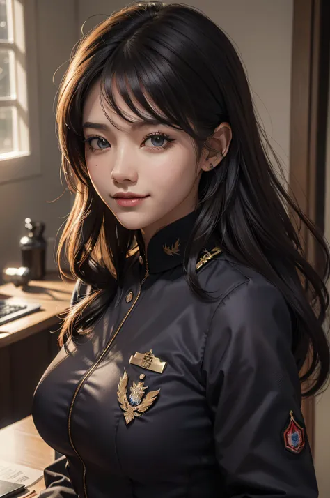 (Hyper-realistic) , (illustratio), (Increase the resolution),(8K), (Most Best Illustration),(extremely detaile), (美丽细致的眼睛),(The face is super detailed), (详细的脸), 独奏,1个Giant Breast Girl, looking at viewert, in the darkness nigth, deep shading, ssmile,cabelos...