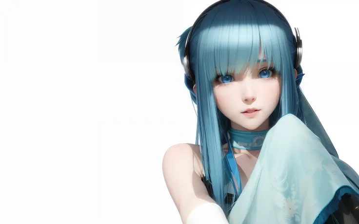 Anime girl with blue hair and blue scarf with knife, Smooth anime CG art, render of a cute 3d anime girl, 3d anime girl, photorealistic anime girl rendering, anime styled 3d, Blue Elf, beautiful blue-haired girl, Beautiful anime girl, Beautiful anime woman...