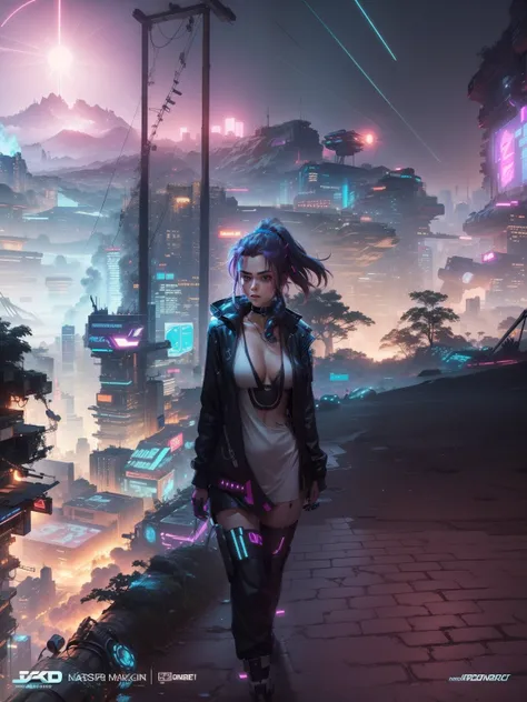 Cartoon imagine, cyberpunk handsome girl, full HD 8k,