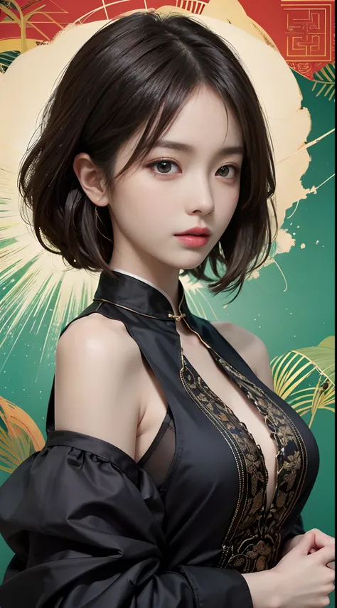 tmasterpiece， 1 beutiful girl， Detailed eyes， Swollen eyes， top Quority， 超A high resolution， （Realistis： 1.4）， cinmatic lighting， jpn， a asian beauty， Korea， Tremendously beautiful， Beautiful skins， slim， body facing the front， （Ultra photo realsisim）， （A ...