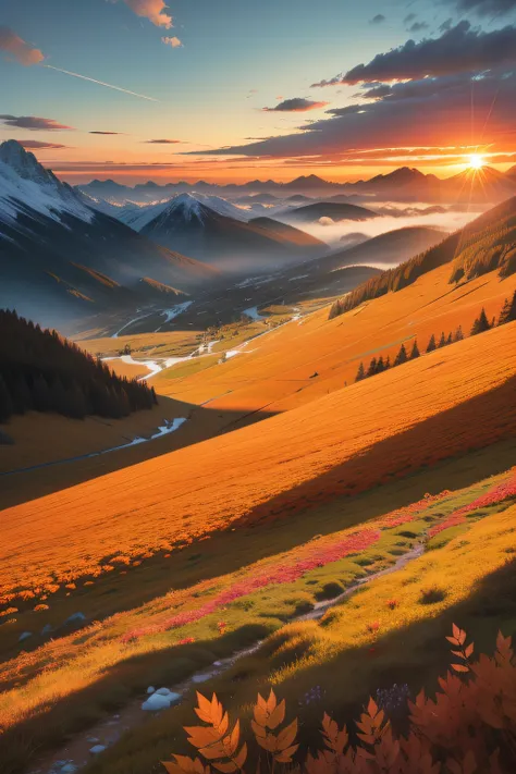 sunrises　Colorful alpine leaves