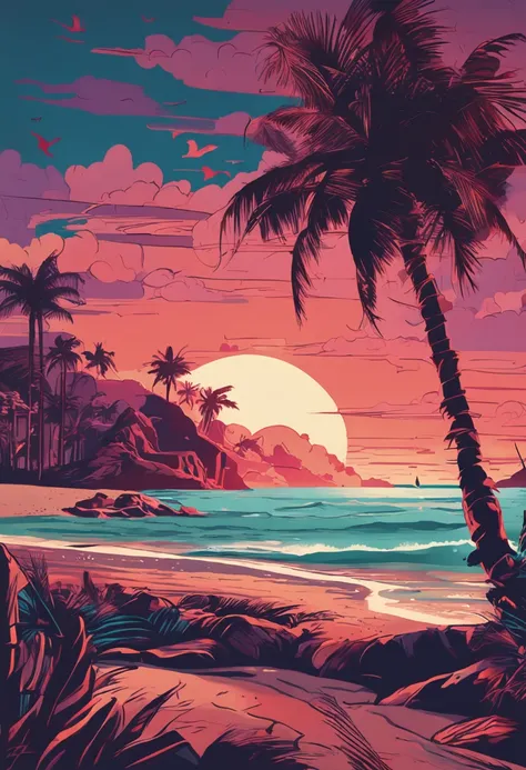 uma praia, Pintura SNES