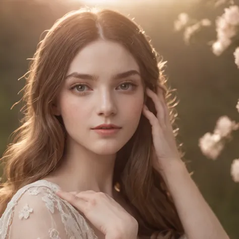 RAW photograph, high quality picture of a 18 yo english woman, a bacchante, photorealistic, cinematic, dramatic, perfect face, well formed facial features, calm peaceful happy sexy  expression, glowing pale white skin, soft skin, long loose flowing fair ha...