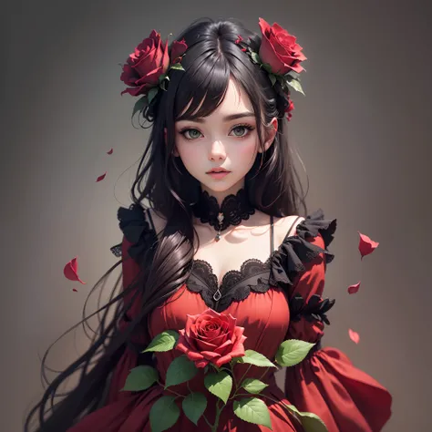 create background Black and red Rose, HD --auto --s2