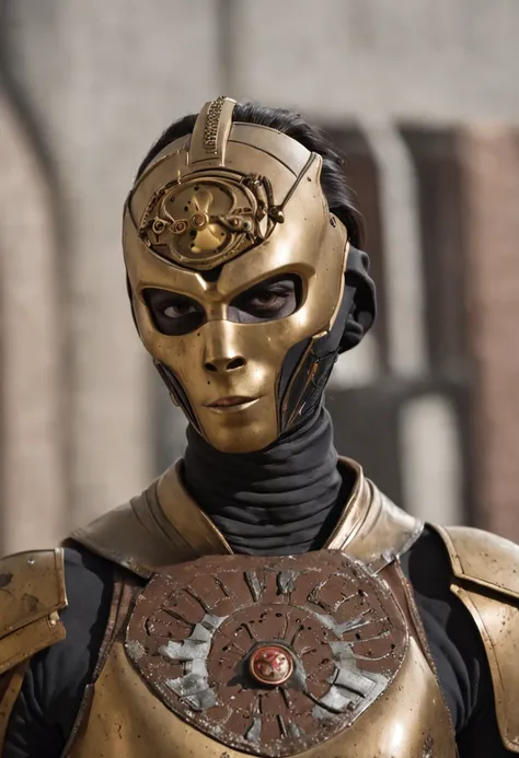 C-3PO as mortal combat character, dressed in mortal combat clothing, (mortal combat clothing:2), (full body image 2)