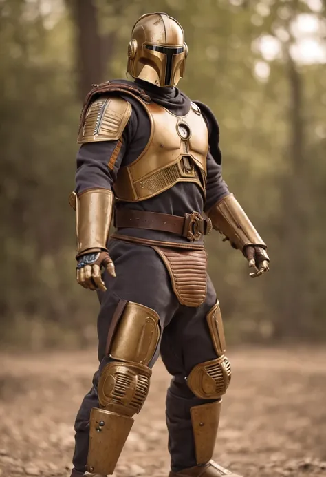 C-3PO as mortal combat character, dressed in mortal combat clothing, (mortal combat clothing:2), (full body image 2)