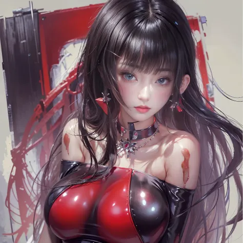 ((​masterpiece:1.4)、(top-quality:1.4)、(reallistic:1.7))、a beauty girl、Super sexy daughter、Super beautiful girl、1girl in、Glossy luxury latex、Luxury Latex Bodysuit、By Luis Royo、age19、Super Ultra Ultra Bikini、beautiful countenance、kawaii faces、Beautiful udder...