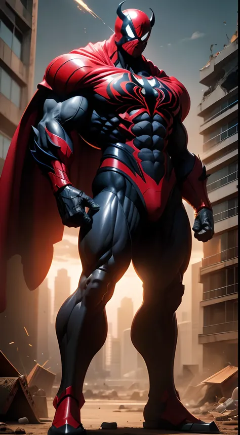 homem aranha, homem musculoso, venon, nervoso, perfect proportions, super qualidade/ Cartoon, obra prima, academia, demolition, 8k