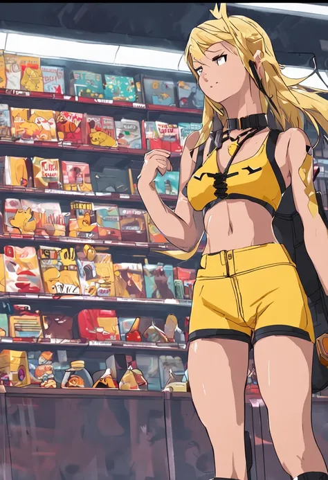 college girls in pikachu bikini, choker collars