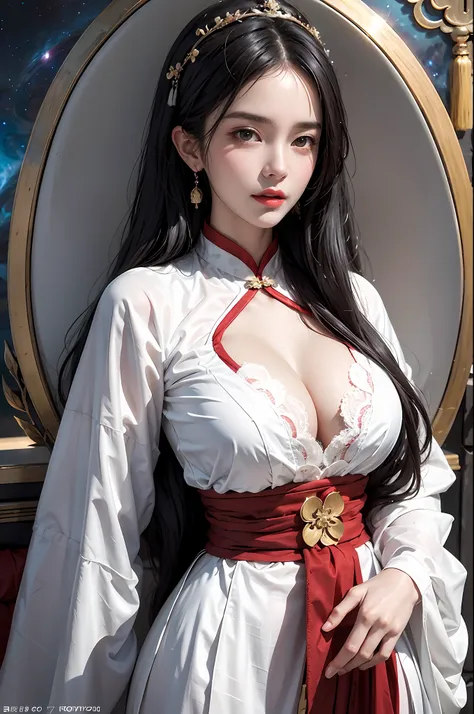 portrait of a young 20-year-old saint, a saint with a beautiful and super cute face,wearing a very thin and sexy ao dai, beautif...