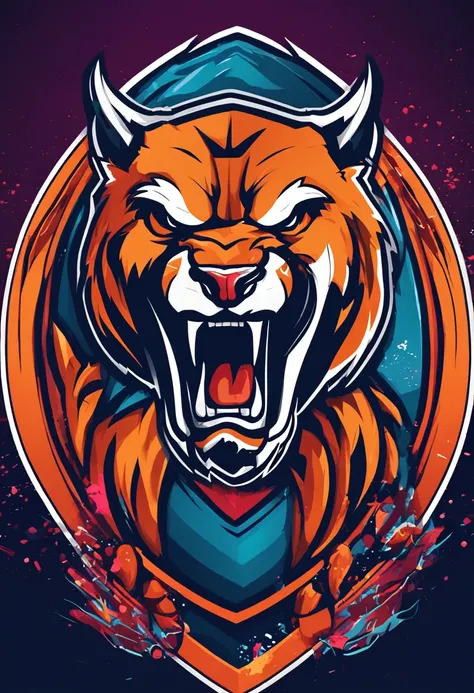 pantera vestindo jaleco, design de logotipo nfl de mascote eSport