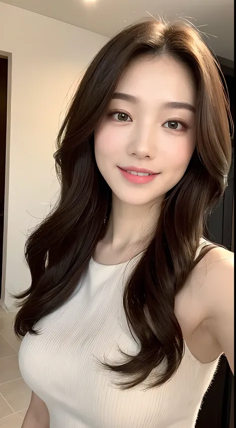 ((Best Quality, 8K, Masterpiece: 1.3)), 1girl, Slim Abs Beauty: 1.3, (Hairstyle Casual, Big Breasts: 1.2), Dress: 1.1, Super Fine Face, Delicate Eyes, Double Eyelids, Smile, Home