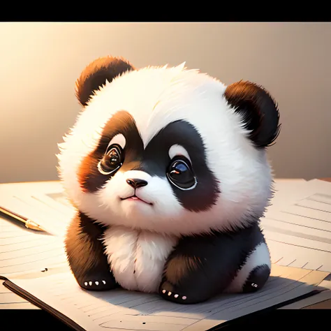 panda, Cute, Drawing,  Cute, cuddly,  panda, Small, Very cute ,looks at the viewer