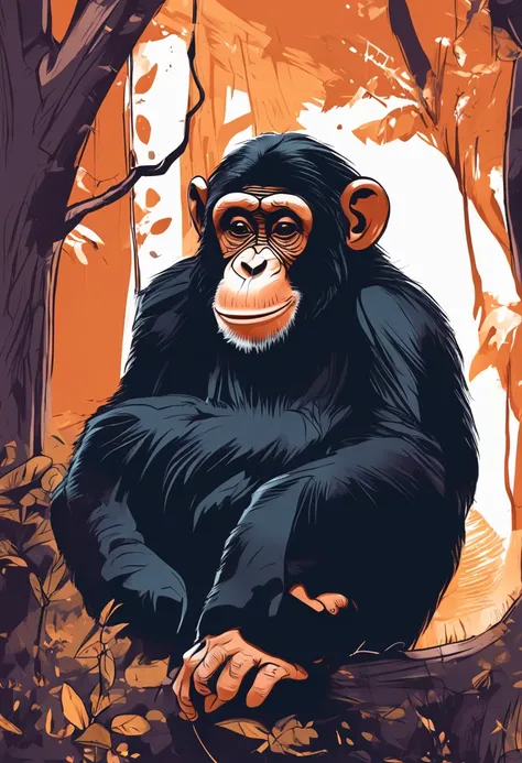 Create a chimpanzee cartoon Cute