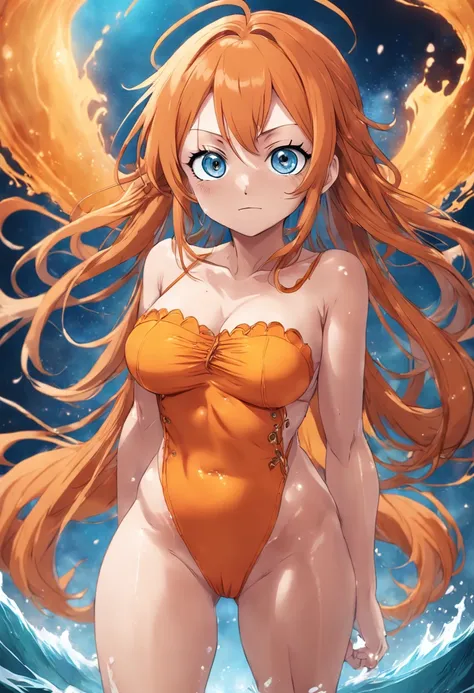 (high-res), (amazing quality:1.1),NAMI ONE PIECE,SAME FACE,  perfect body, blushing,(perfect size breasts), perfect face, very detailed , anatomically correct pussy. perfect eyes.