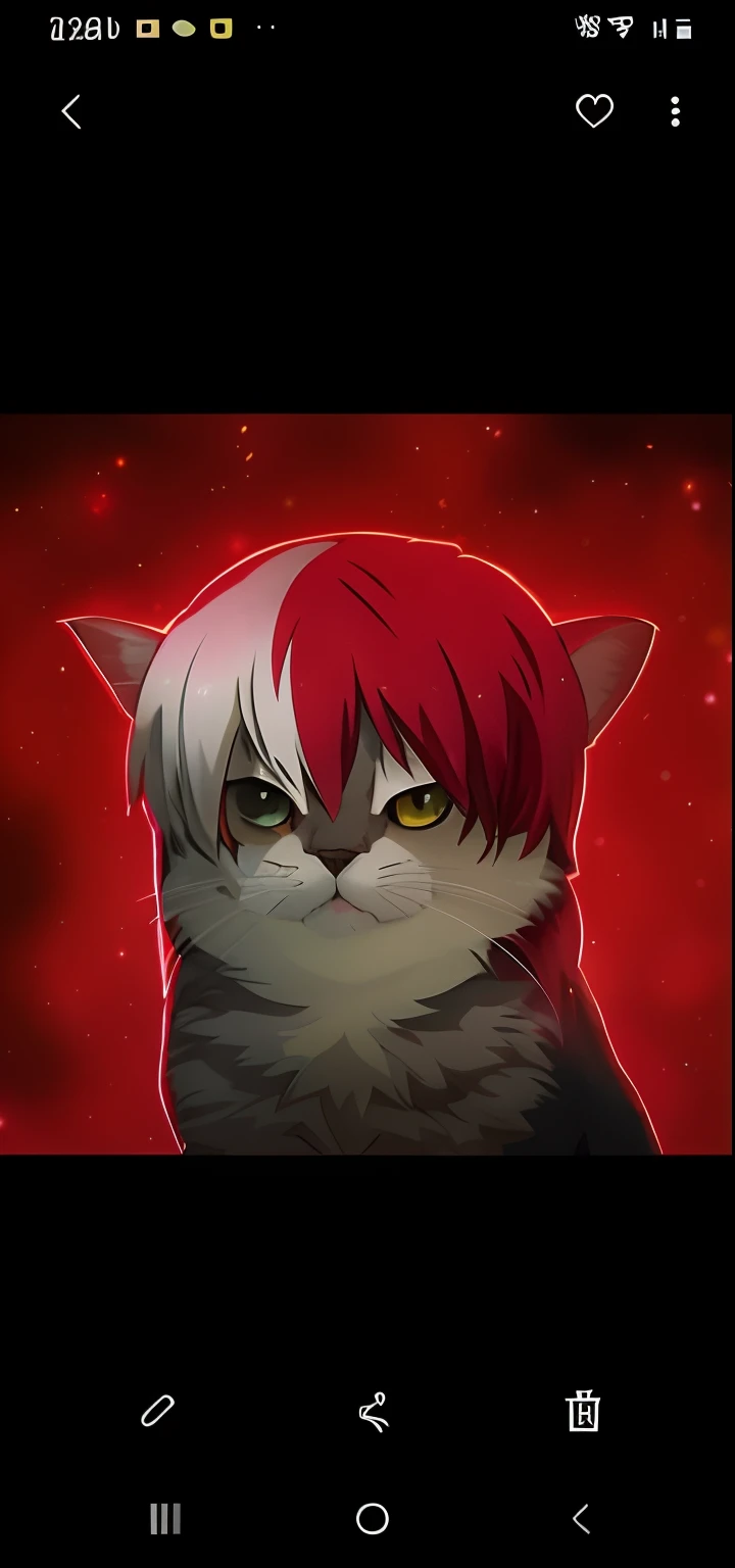 gato anime personagem shoto todoroki com cabelo vermelho e orelhas brancas com um fundo vermelho, gato anime, gato anime realista, Sora como um gato, Nekomimi, Ahri, arte Fursona, demon cat, Someone, peludo do gato, por Shingei, KDA, Fursona!!!!, gato do v...