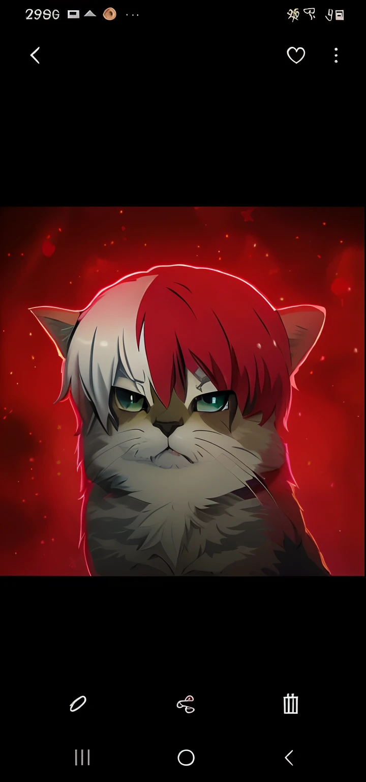 gato anime personagem shoto todoroki com cabelo vermelho e orelhas brancas com um fundo vermelho, gato anime, gato anime realista, Sora como um gato, Nekomimi, Ahri, arte Fursona, demon cat, Someone, peludo do gato, por Shingei, KDA, Fursona!!!!, gato do v...