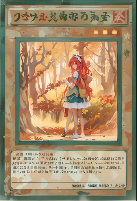 Press the original drawing，Red-haired girl，Normal posture