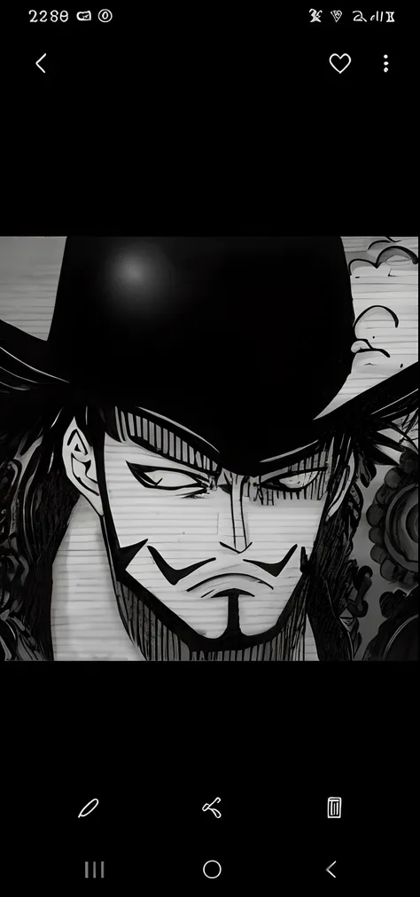 a closeup of a drawing of a man with a hat in, from one piece, oda non, kentaro miura manga art style, Engrenagem Luffy 5, manga", one piece artstyle, slide show, Roronoa Zoro, kentaro miura manga style, menacing stare, Luffy (one piece, Granulado, sorriso...