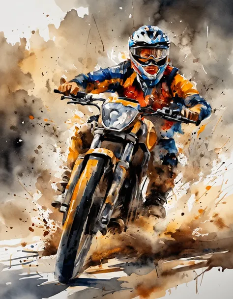 um senhor idoso consertando bicicletas, Motor Unreal 5, cinemactic, Low-angle photography, motion blur, profundidade de campo, dust, Cobblestones and dirt, arte splash, pingando tinta, perfect color classification, influenciado por Karel Appel e Jeremy Man...