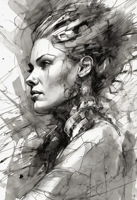 fine Illustration artestyle by Russ Mills, Luis Royo, Darryl Zabrocki,mujer hermosa, Dynamic upper body posture, piel suave, ojos hiperdetallados, hiperrealismo, Altamente detallado, foco nítido, obra maestra, perfect composition, Science-Fiction, arte, cl...