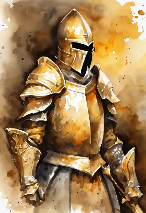 Knight wearing gleaming golden armor wielded a luminous sword that emanates a lot of light and a strong shield that the hardest rock poses for presentation not cut image best quality possible