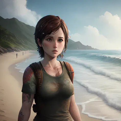 Sarah the last of us beach