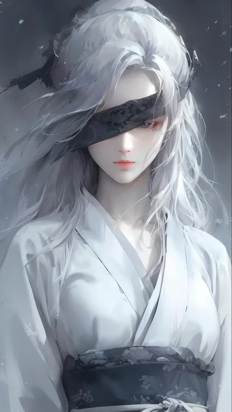 a close up of a woman with white hair and a white mask, beautiful character painting, guweiz, artwork in the style of guweiz, white haired deity, by Yang J, epic exquisite character art, stunning character art, by Fan Qi, by Wuzhun Shifan, guweiz on pixiv ...