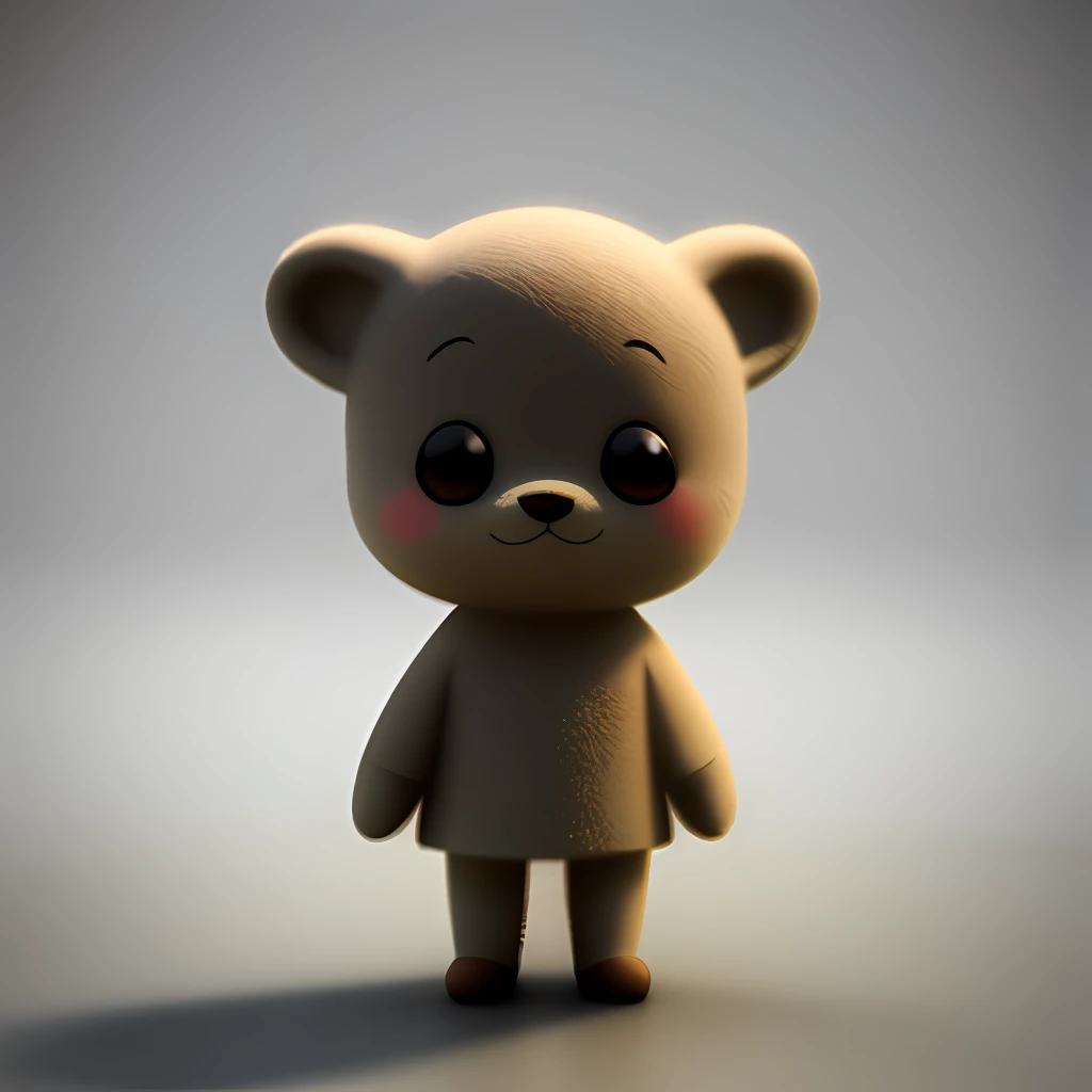 A cute little character in light 3D with a front