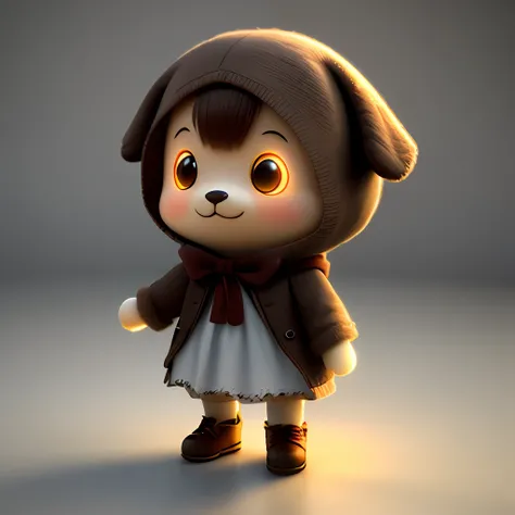 A cute little character in light 3D with a front