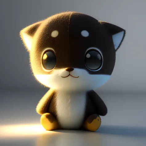 A cute little character in light 3D with a front