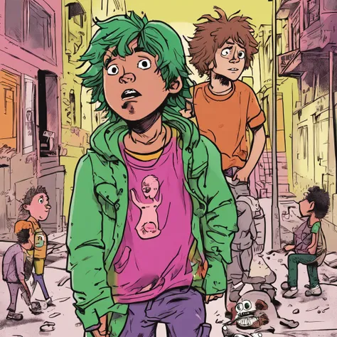 Bobo has shaggy hair and a perpetually surprised expression. He wears colorful, baggy clothes that are usually stained or torn due to his frequent shenanigans. e sempre leva com sigo um ursinho rosa pendurado ele mesmo tendo uma aparecia robusta